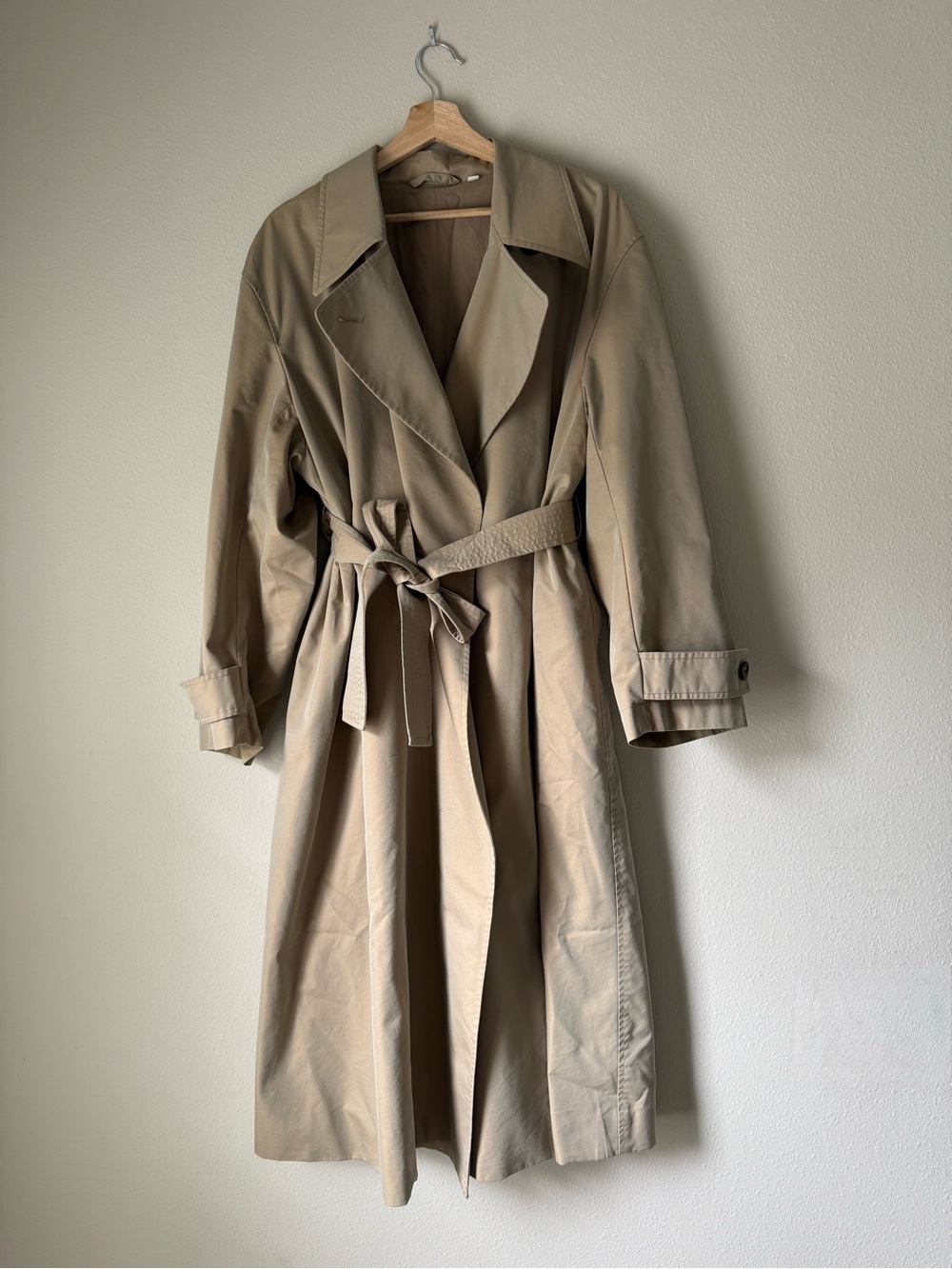 Uniqlo Beige Trench Coat with Tie Belt
